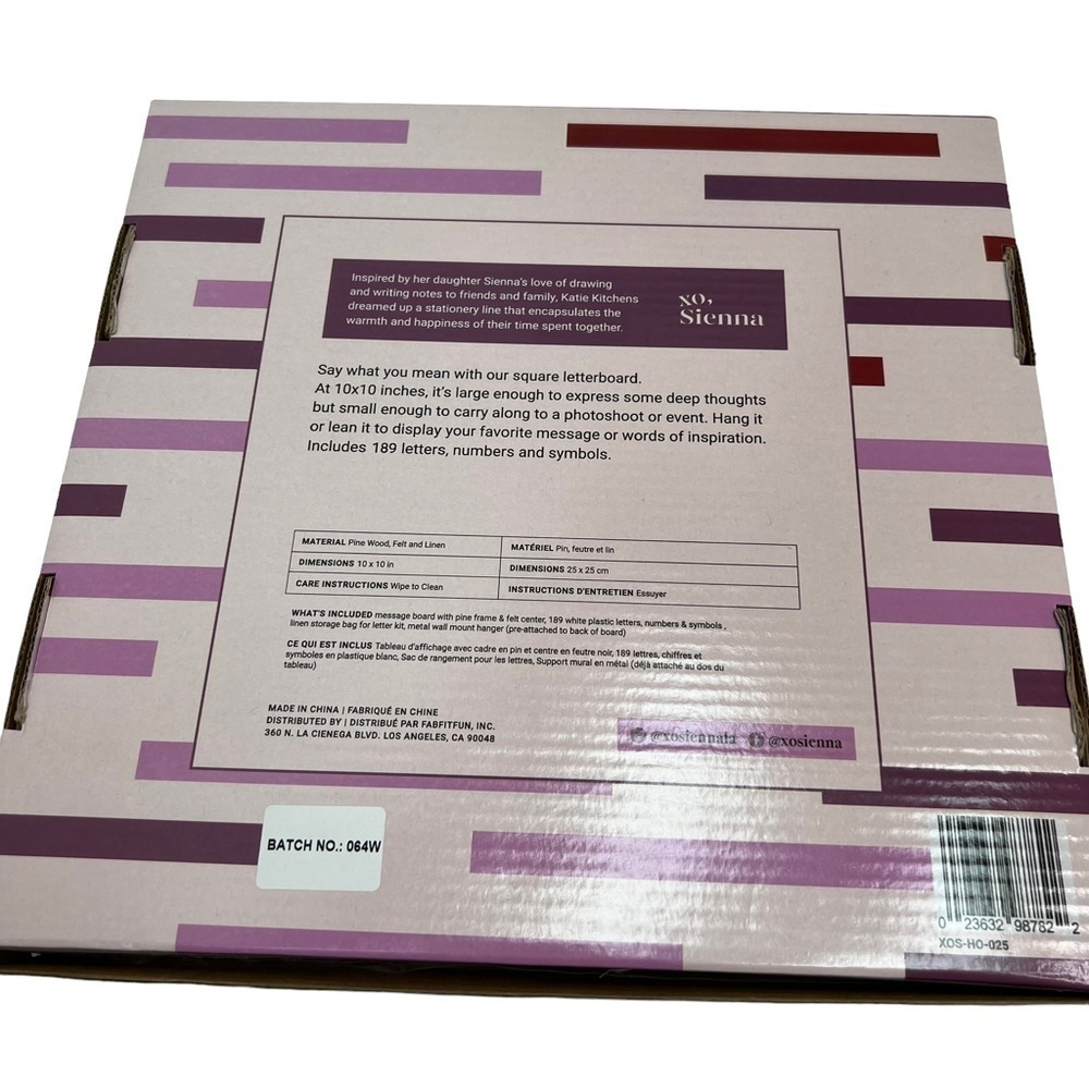𝅺NWT XO, Sienna Felt Message Board Purple and Grey Gradient - Picture 3 of 5
